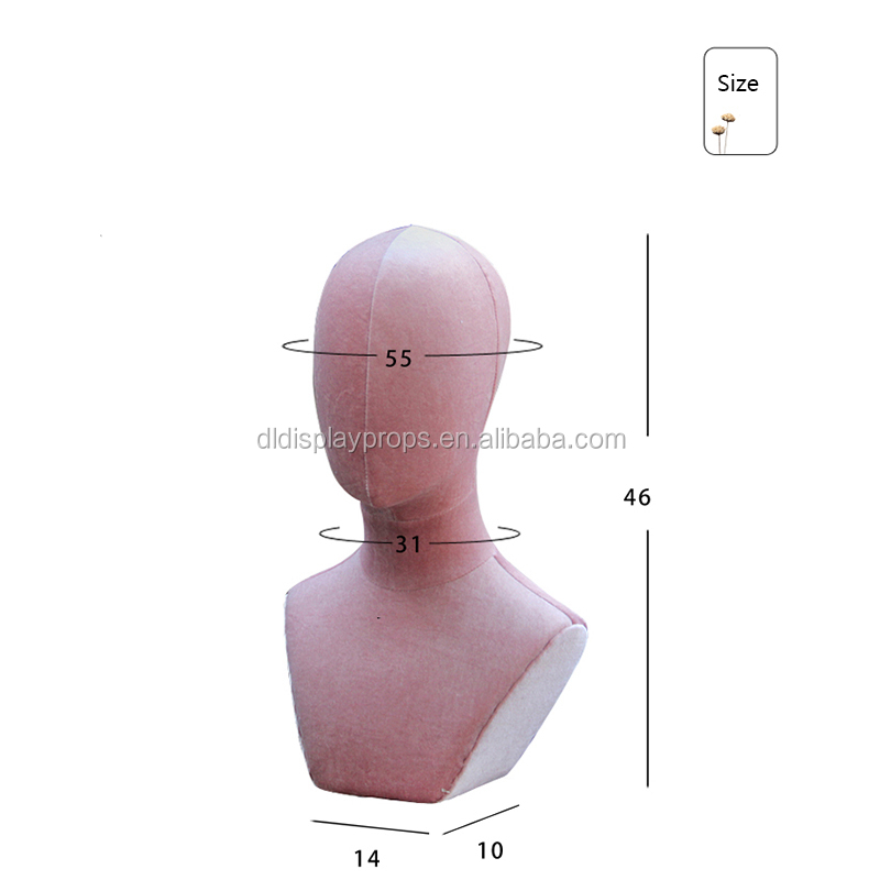 DLS45 Custom Color Fiberglass Female Mannequin Head For Wig Scarf Hat Display