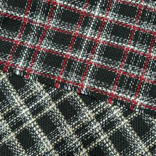Boucle fashion tartan design black ground fabric