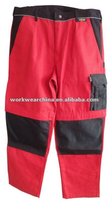 Red Cordura Work Safety Pants with Knee Pad