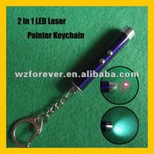 2015 High Quality 2 in 1 Red Laser Pointer With LED Keychain
