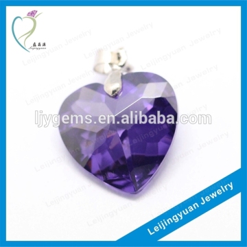 Beautiful violet heart gemstone pendants