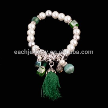 Fashion Faux Pearl Beaded Bracelet 2015 with Tassels