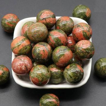 20MM Unakite Chakra Balls for Stress Relief Meditation Balancing Home Decoration Bulks Crystal Spheres Polished