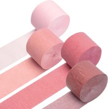 Metallic Rose Gold Pink Dusty Pink Crepe Paper Streamers for Parties