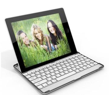 hot sale for ipad 2/3 alunminum wireless bluetooth 4.0 keyboard laser bluetooth keyboard
