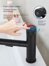 New design modern hot cold black basin faucet