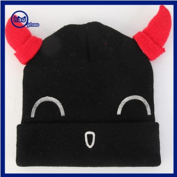 Yhao Good Quality Kids knitted ox horn hats wholesale good quality knit hats