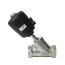 Y-Shaped Stainless Steel Pneumatic Angle Valve with Plastic Head and Angle Seat Actuator