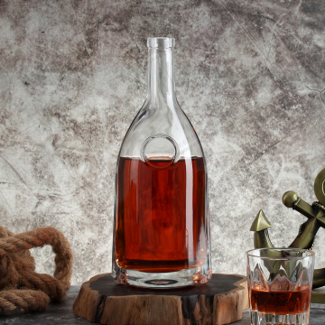 Custom wholesale glass bottles for whiskey brandy water