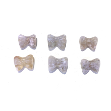 Natural Crystal Carved Agate Sakura Flower Bowknot Statuary for Gift