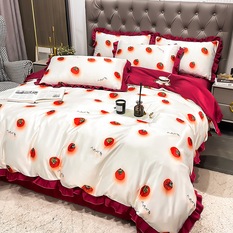 Printing Lyocell bedsheet wedding home use bedding set