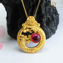 Chinese Zodiac Dragon Fashion Jewelry: Cultivated Rubies, Precious Stone Gemstone Pendants with Diamonds