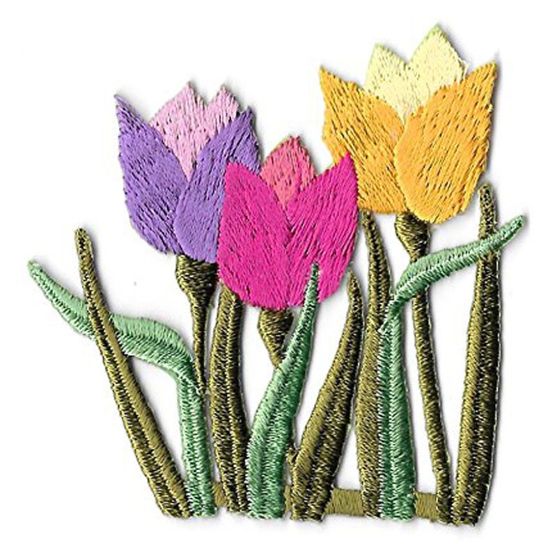 Tulips Spring Garden Embroidered