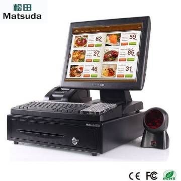 TS-800 cheap touch screen EPOS pos terminal barcode scanner with display