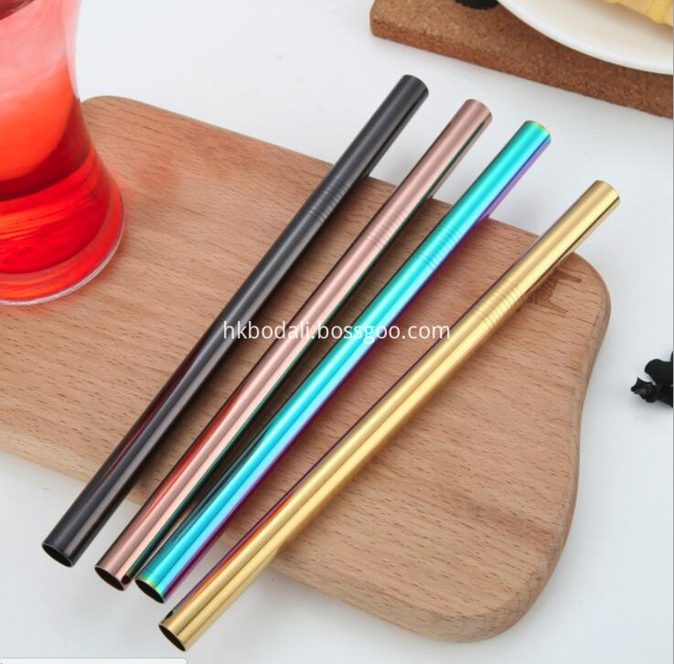 Stainless Steel Straw Rose Gold