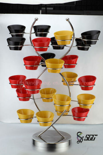 Fashionable Stainless Steel & Ceramic Food Display Stand