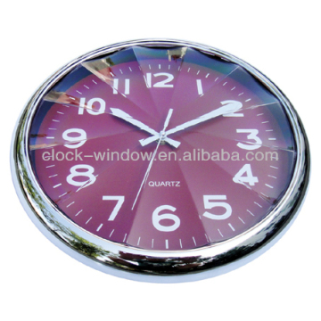 Unregular plastic lens with big diamond dial numbers wall clock