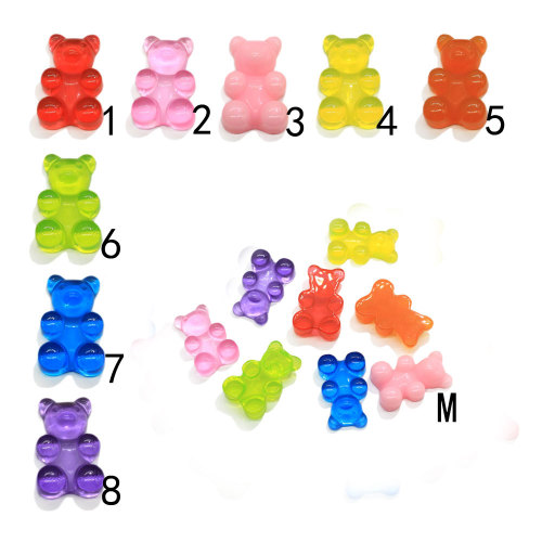 Flatback Jelly Bear Resin Cabochon Beads Artificial DIY Craft for Phone Case Decor Hair Accessories Pendants Making