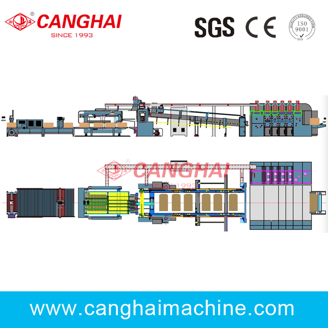 automatic four colors flexo printer slotter die cutter