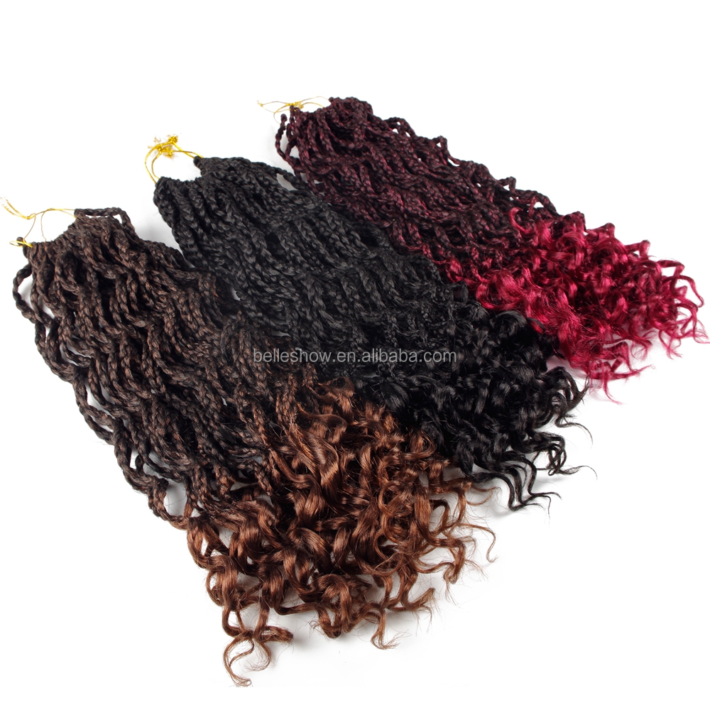 Hot sell 24 Strands 18 Senegalese Curly Twist synthetic afro kinky hair box braids crochet hair extension wholesale