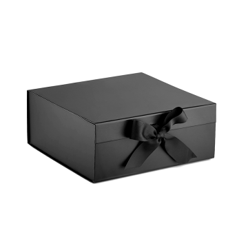 Large black white paper cardboard gift hamper box