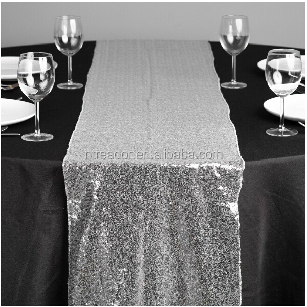 round sequin embroidery organza table cloth