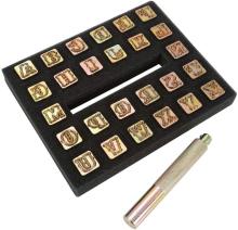 13mm 27pcs Capital Letters Stamp Set - DIY Alphabet Hand Punch Tools for Leather Craft