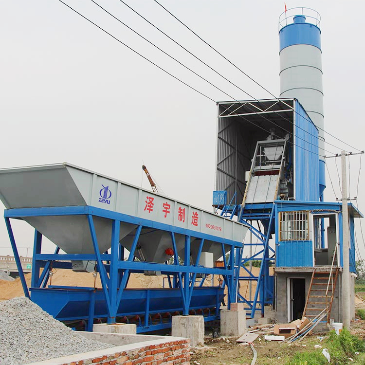 Layout construction fully automatic concrete batching plant