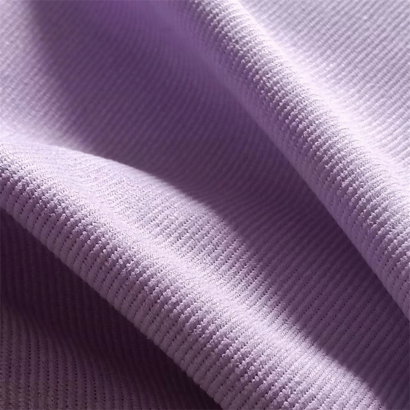 Tissu à tricot à serpette diagonale en daim violet Tissu p / d