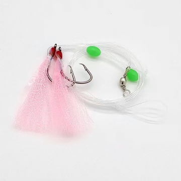 Wholesale Sabiki Rig 2 Hooks Fishing Flasher Rig with Beads