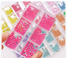 6 Grid Mixed Size Macaroon Color Caviar Beads for Nail Art