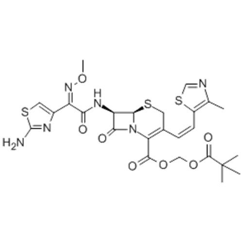 5- 티아 -1- 아자비 시클로 [4.2.0] 옥트 -2- 엔 -2- 카르 복실 산, 7-[[(2Z) -2- (2- 아미노 -4- 티아 졸릴) -2- (메 톡시이 미노) 아세틸] 아미노 ] -3-[(1Z) -2- (4- 메틸 -5- 티아 졸릴)에 테닐] -8- 옥소-, (57357428, 57263703,2,2- 디메틸 -1- 옥소 프로 폭시) 메틸 에스테르, (57357429, 57263704 , 6R, 7R)-CA