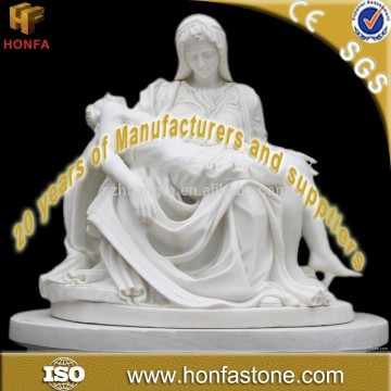 Factory polished white marble virgin mary statue