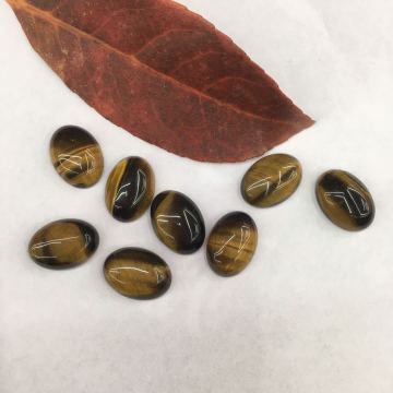 New Egg Shaped Tiger Eye Stone Ring Face