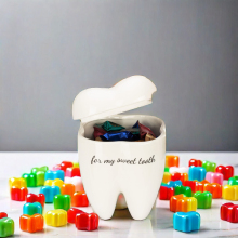 Wholesale Tooth Shape Ceramic Cookie Jar