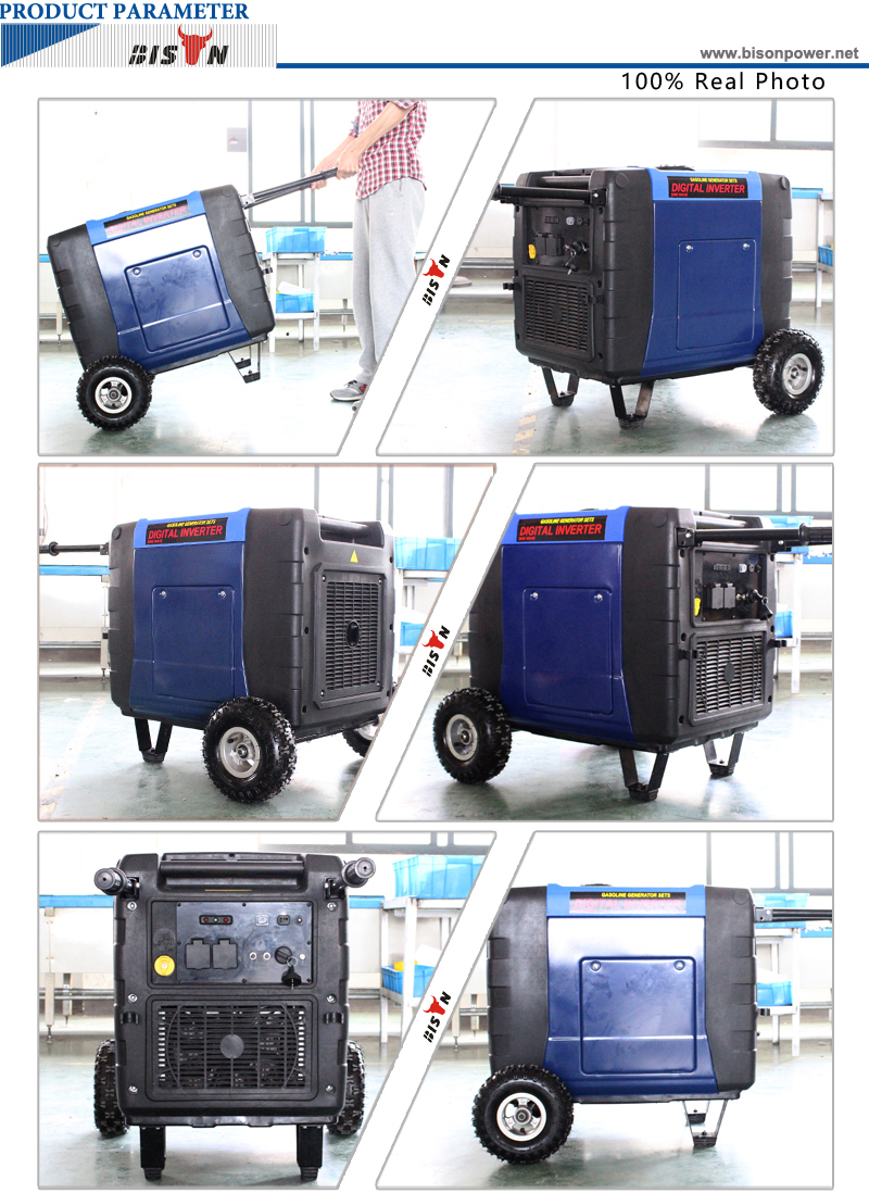 BISON(CHINA) BS-X7000 7KW Customized Super Quiet Safe Convenient Professional Electric Start Inverter Gasoline Generator