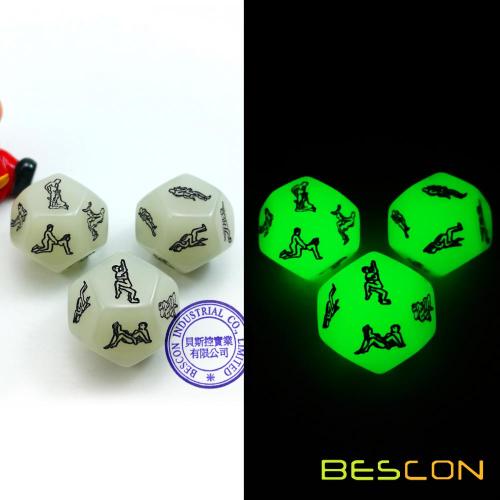 Glowing 12 Côtés Love Dice Lover Sex Position Luminous Dice for Adult Couples Dirty Dice Jeu Sexe