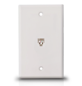 network face plate OP white/ivory Single RJ-14 with wiring