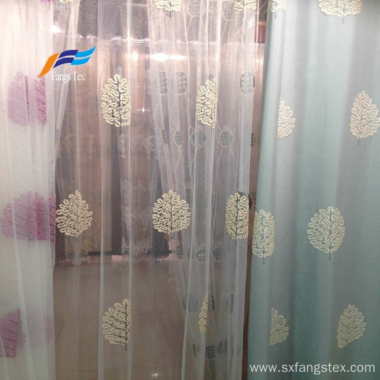 Wholesale Floral Embroidered Polyester Sheers Curtain Fabric