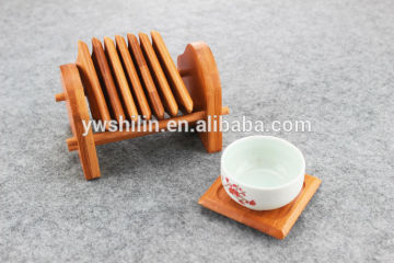 Hot Sales Bamboo Square Coaster Sets / bamboo cup mat / bamboo tea cup coaster