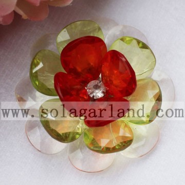 Handmade 54MM Acrylic Crystal Faceted Teardrop Beaded Flower