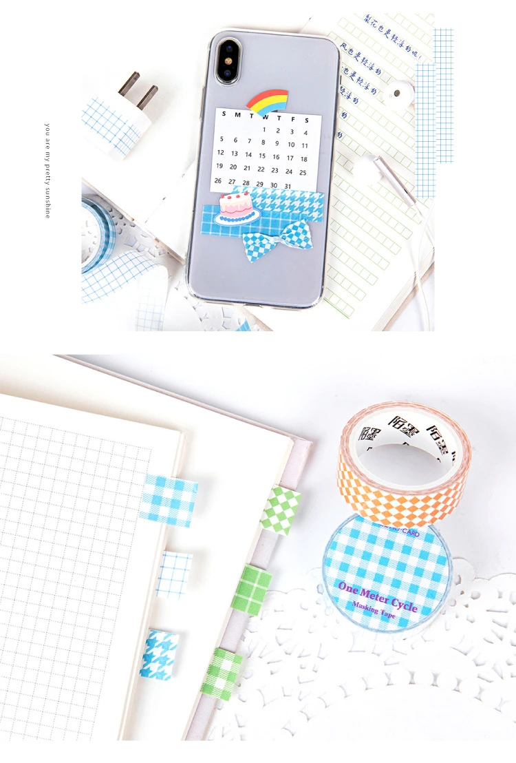 Plaid Basic Style Decoration Paper Tape