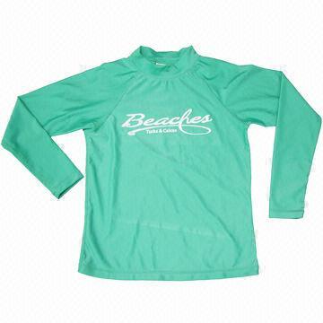 Junior Girls' Rash Vests, Long Sleeves, Solid Color, UPF50+