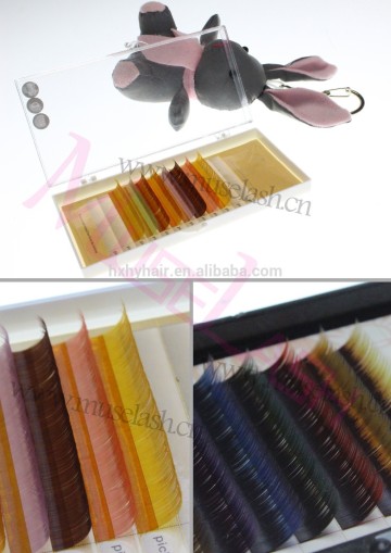 0.07 mm thichness colored eyelash extension/two tone eyelash