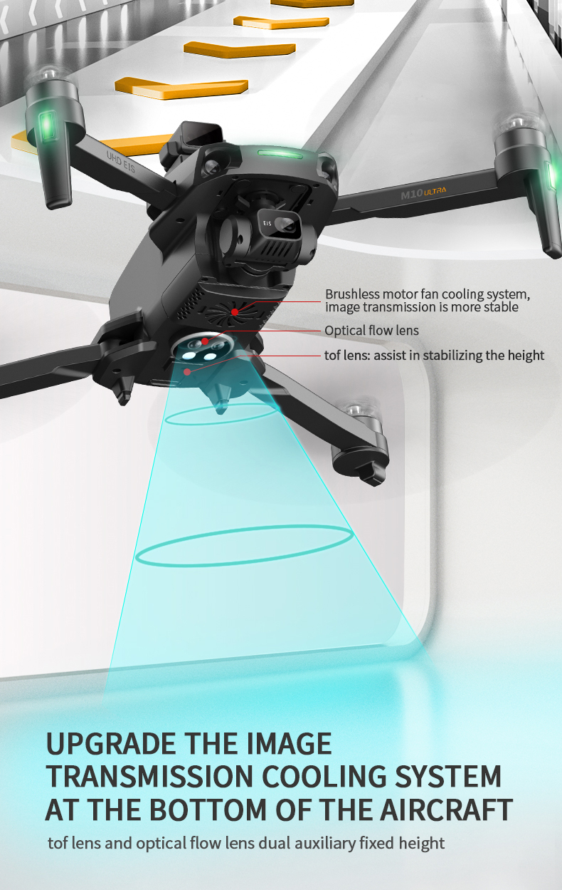 M10 PRO Drone 4K GPS 3-Axis EIS 5G Wifi Quadcopter 5KM Distance 800M Height Brushless Profesional Dron RC Helicopter Plane