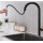 Stream Spray Negro Rojo Lavabo Fregadero Grifo extraíble Grifo de baño negro mate Mezclador de lavabo de una sola palanca