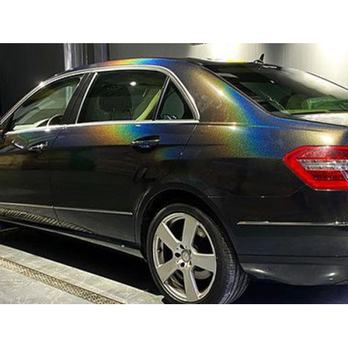 Rainbow Laser Black Car Wrap Vinyl