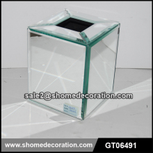 Small White Glass Tissue Box
