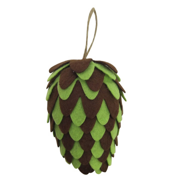 Christmas felt hanging pine cone ornament