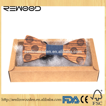 wooden bow tie with gift box,wooden bowties factory